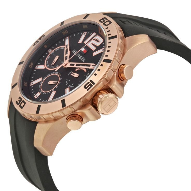  Shop Authentic Tommy Hilfiger Sport Multifunction Black Dial Black Rubber Strap Watch for Men - 1791145 - Luxxuri