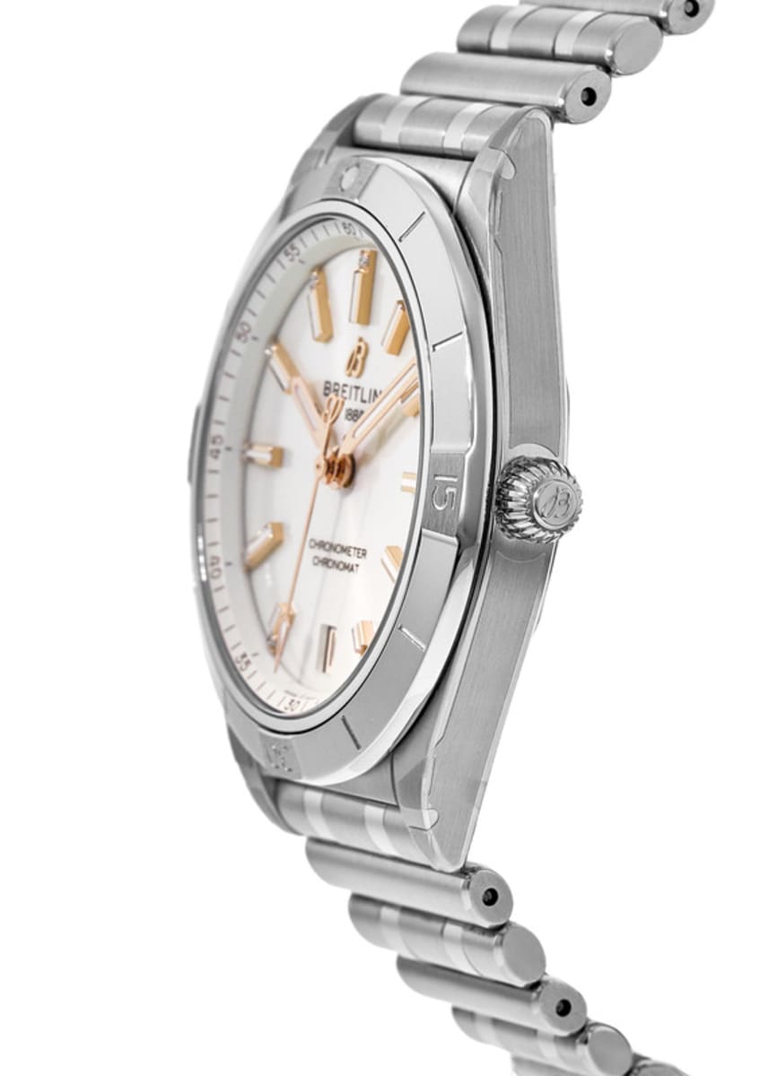  Shop Authentic Breitling Chronomat 32 Diamonds White Dial Silver Steel Strap Watch for Women - A77310101A3A1 - Luxxuri