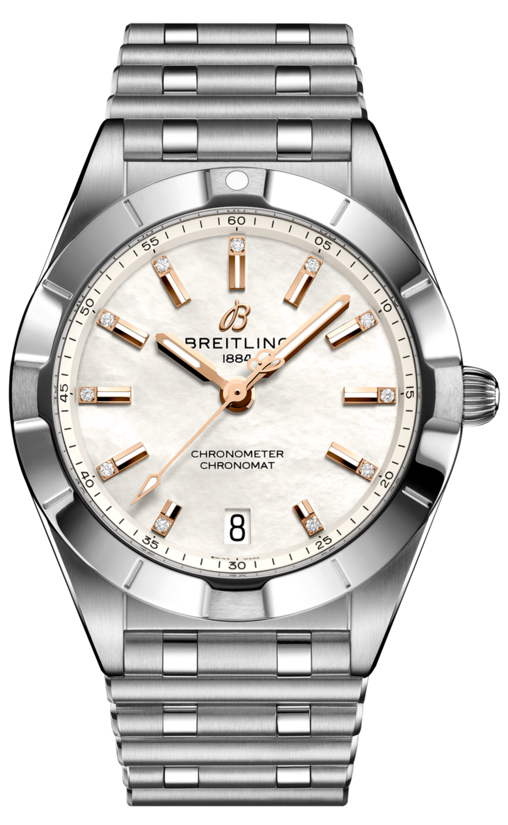 Breitling Chronomat 32 Mother of Pearl Dial Silver Steel Strap Watch for Women - A77310101A4A1