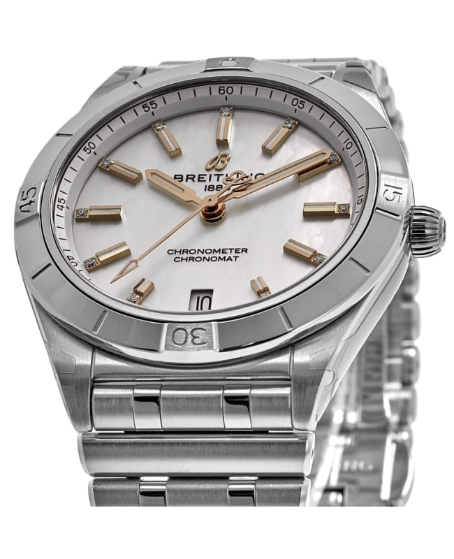  Shop Authentic Breitling Chronomat 32 Mother of Pearl Dial Silver Steel Strap Watch for Women - A77310101A4A1 - Luxxuri