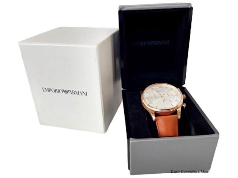  Shop Authentic Emporio Armani Quartz Silver Dial Brown Leather Strap Watch For Men - AR11043 - Luxxuri