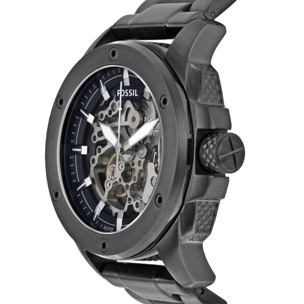  Shop Authentic Fossil Modern Machine Automatic Silver Dial Black Steel Strap Watch for Men - ME3080 - Luxxuri
