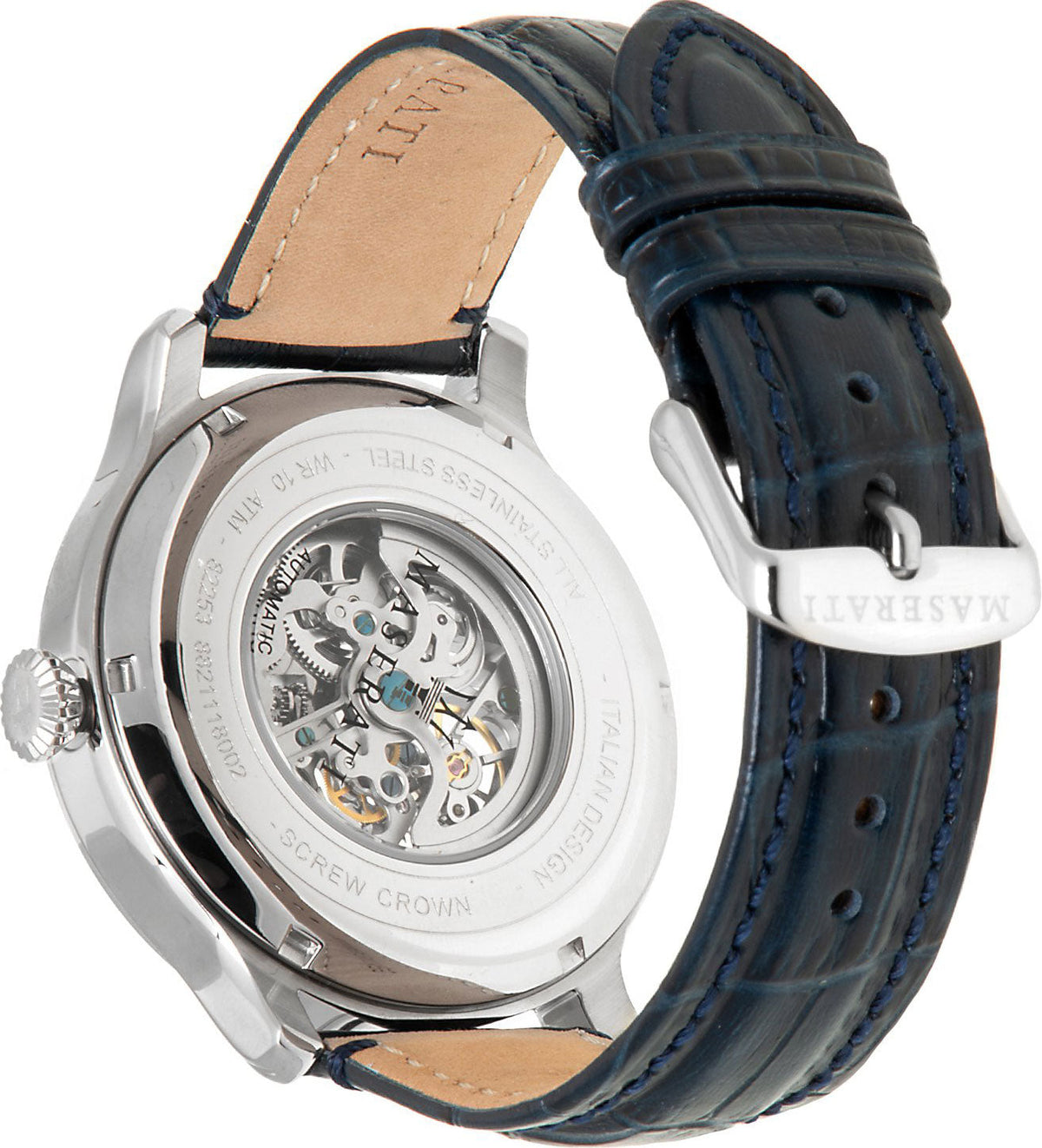  Shop Authentic Maserati Epoca Automatic Skeleton Dial Black Leather Strap Watch For Men - R8821118002 - Luxxuri