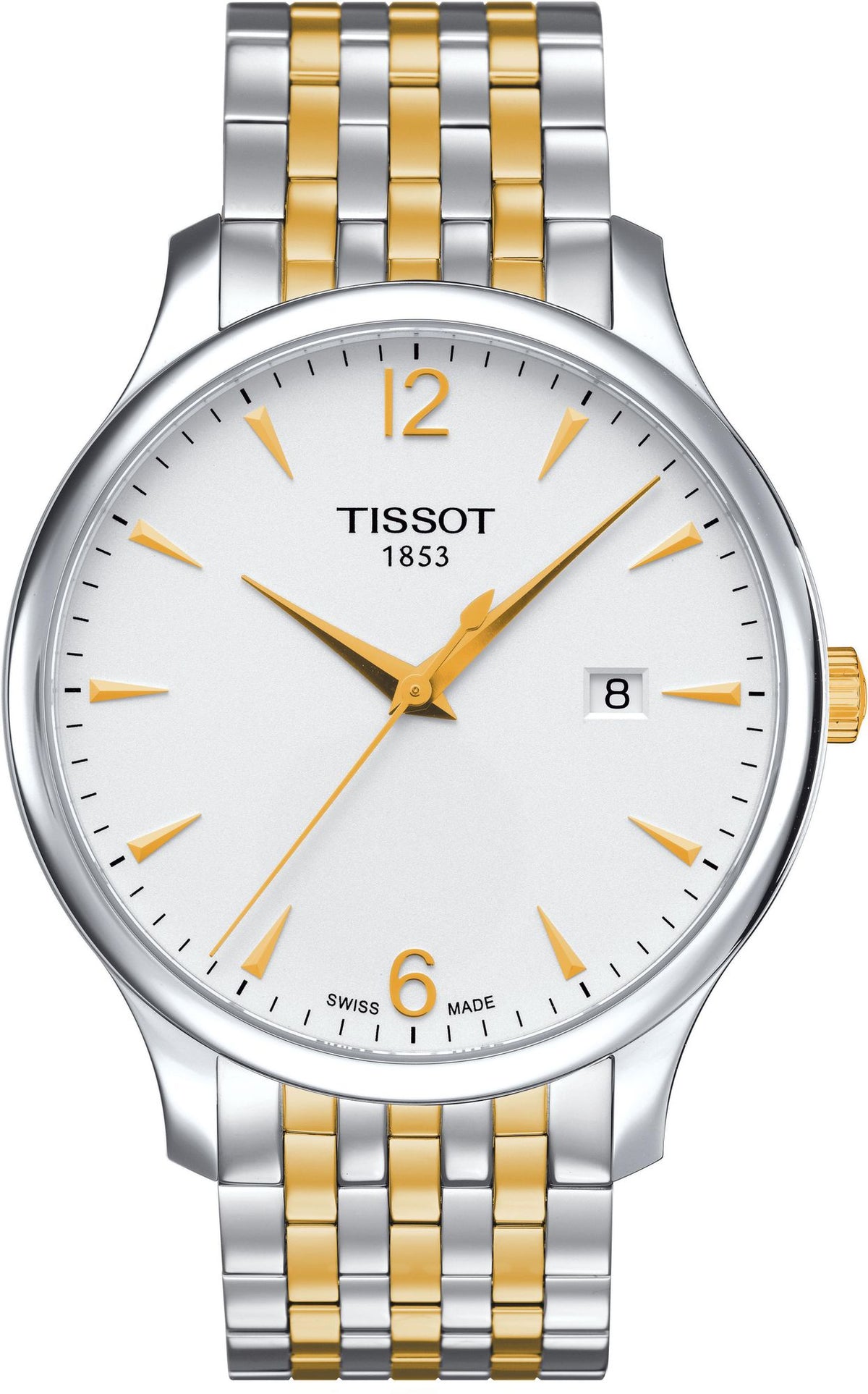  Shop Authentic Tissot T Classic Tradition White Dial Two Tone Mesh Bracelet Watch For Men - T063.610.22.037.00 - Luxxuri