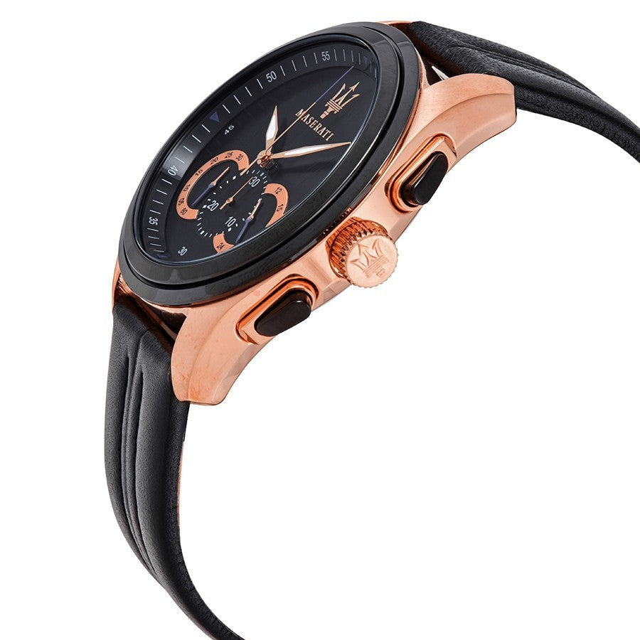  Shop Authentic Maserati Traguardo 45mm Black Dial Watch Black Strap For Men - R8871612025 - Luxxuri