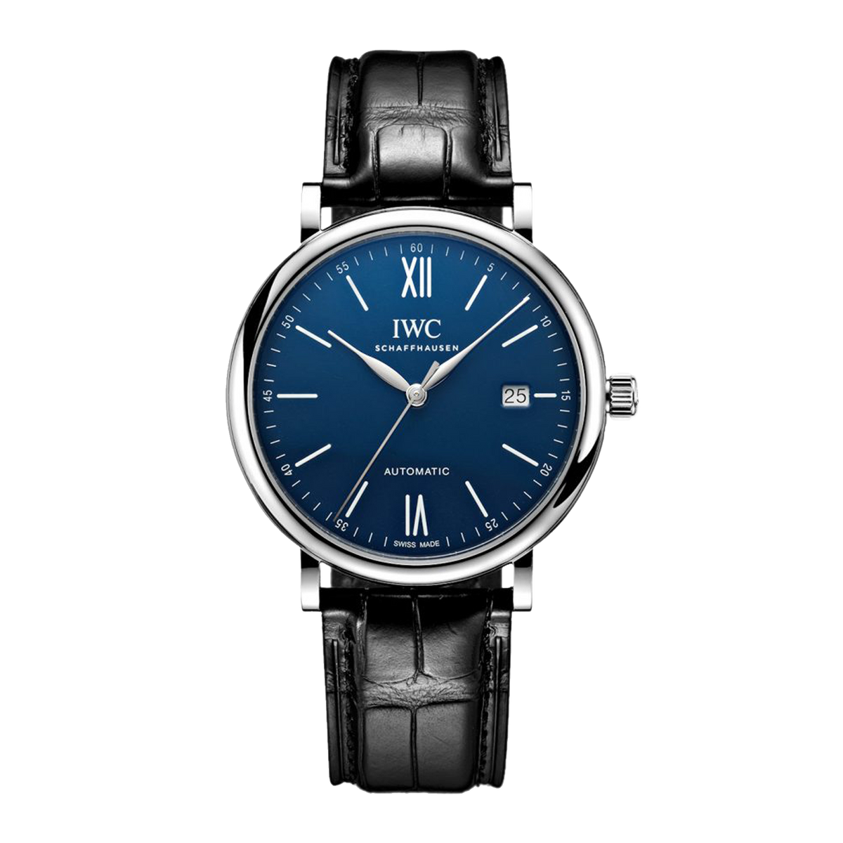 Shop Authentic IWC Portofino '150 Years Edition' Automatic Blue Dial Black Leather Strap Watch for Men - IW356518 - Luxxuri