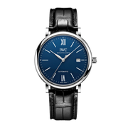  Shop Authentic IWC Portofino '150 Years Edition' Automatic Blue Dial Black Leather Strap Watch for Men - IW356518 - Luxxuri