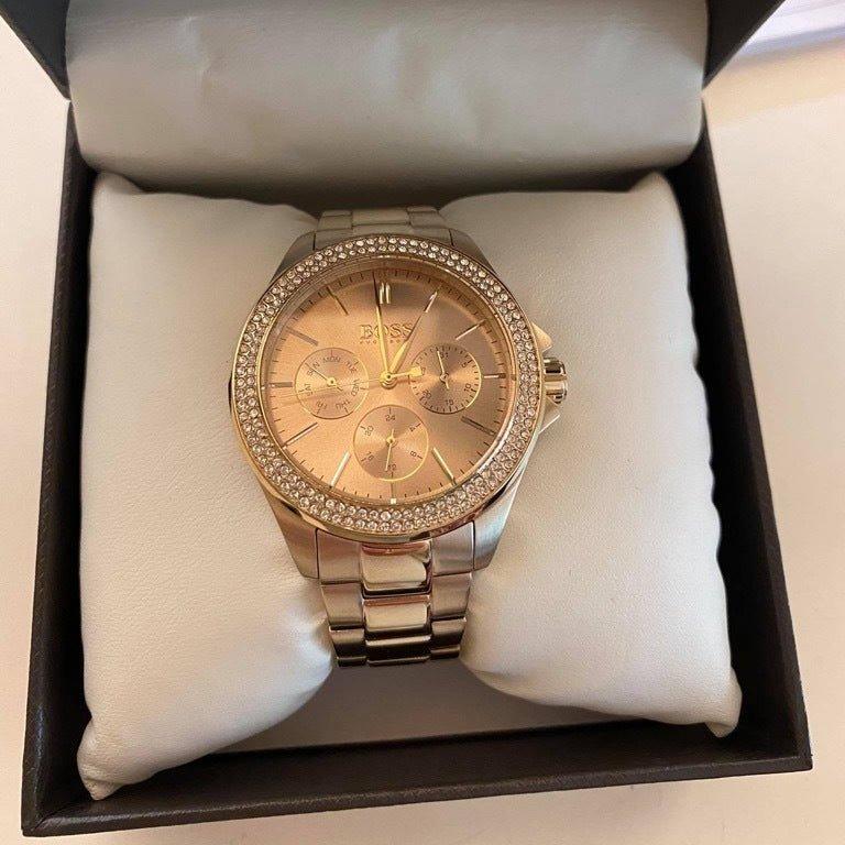  Shop Authentic Hugo Boss Premiere Rose Gold Dial with DIamonds Rose Gold Steel Strap Watch for Women - 1502443 - Luxxuri