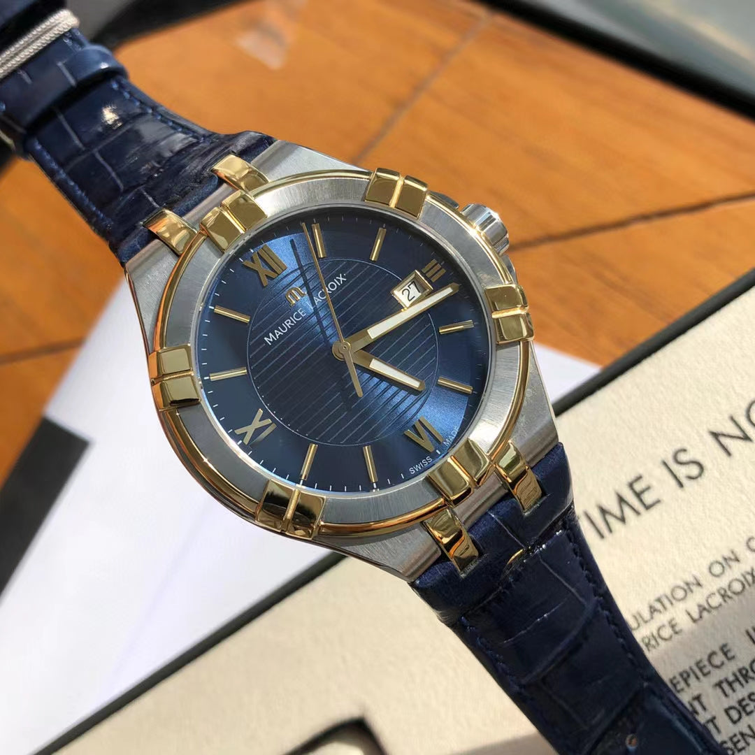  Shop Authentic Maurice Lacroix Aikon Blue Dial Blue Leather Strap Watch for Men - AI1008-PVY11-432-1 - Luxxuri