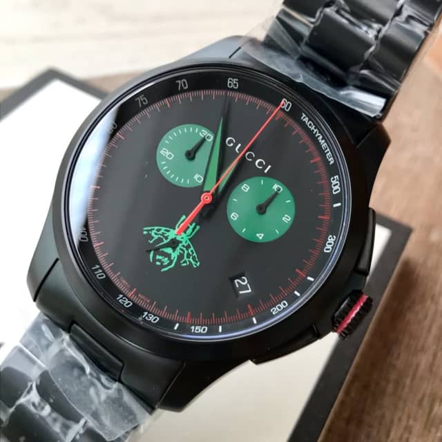  Shop Authentic Gucci G-Timeless Chronograph Black Dial Black Steel Strap Watch For Men - YA126269 - Luxxuri