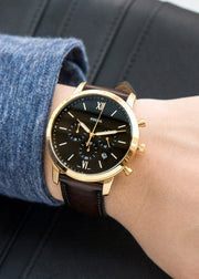  Shop Authentic Fossil Neutra Chronograph Black Dial Black Leather Strap Watch for Men - FS5381 - Luxxuri
