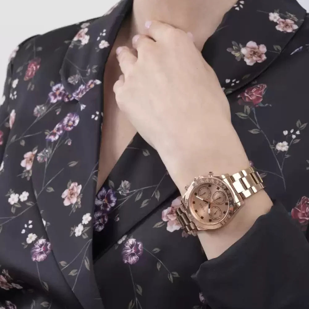  Shop Authentic Guess Eclipse Rose Gold Dial Rose Gold Steel Strap Watch for Women - GW0314L3 - Luxxuri