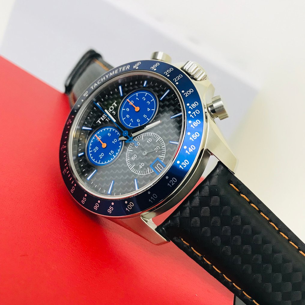  Shop Authentic Tissot V8 Alpine Carbon Chronograph Black Dial Black Leather Strap Watch For Men - T106.417.16.201.00 - Luxxuri