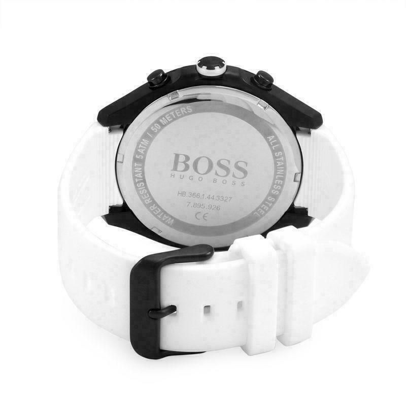 Shop Authentic Hugo Boss Velocity Black Dial White Rubber Strap Watch for Men - 1513718 - Luxxuri