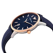  Shop Authentic Emporio Armani Renato Analog Blue Dial Black Leather Strap Watch For Men - AR2506 - Luxxuri