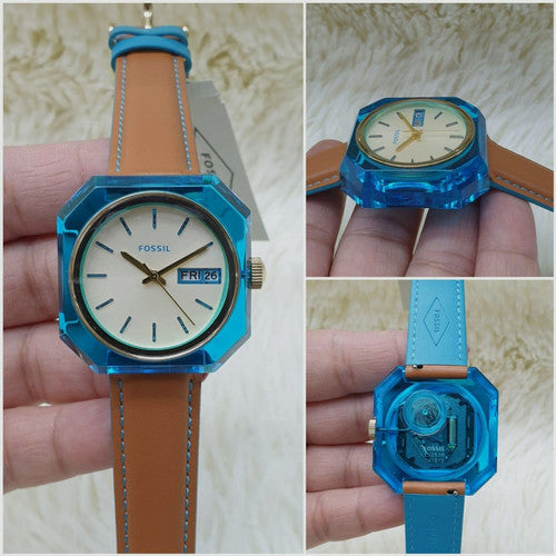  Shop Authentic Fossil Candy White Dial Brown Leather Strap Watch for Men - ES3536 - Luxxuri