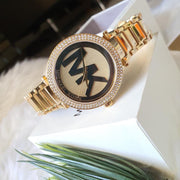  Shop Authentic Michael Kors Parker Diamonds Gold Dial Gold Steel Strap Watch for Women - MK5784 - Luxxuri