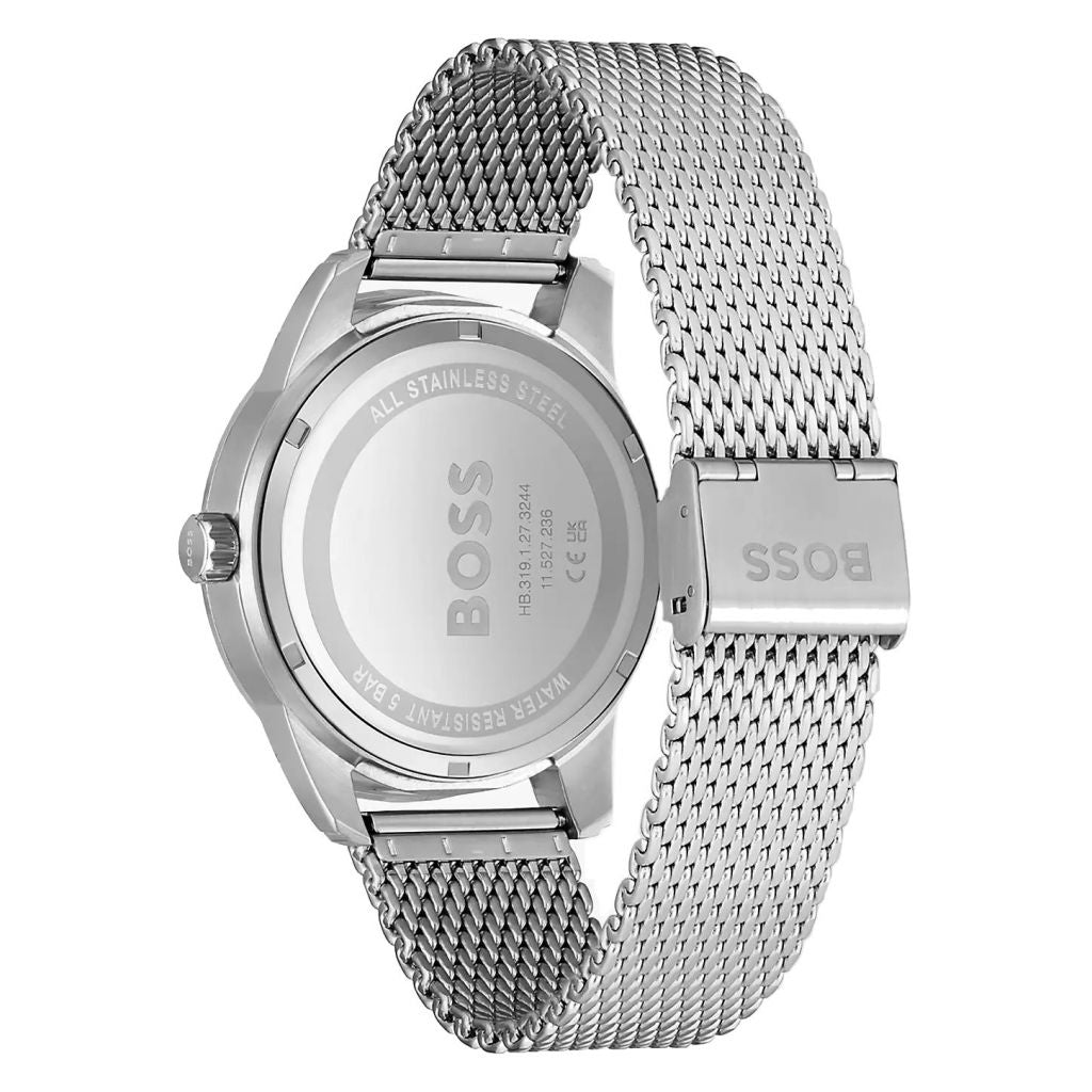  Shop Authentic Hugo Boss Sophio Blue Dial Silver Mesh Bracelet Watch for Men - 1513942 - Luxxuri