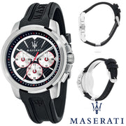  Shop Authentic Maserati SFIDA Chronograph Black Silver Dial Black Rubber Strap Watch For Men - R8851123001 - Luxxuri