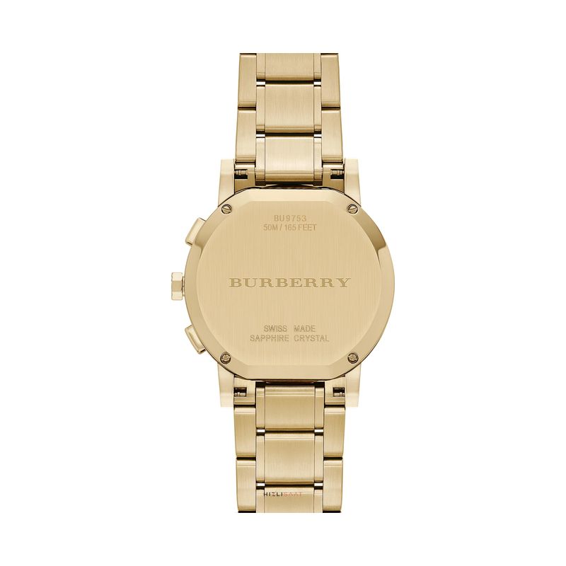  Shop Authentic Burberry The City Gold Dial Gold Steel Strap Watch for Women - BU9753 - Luxxuri