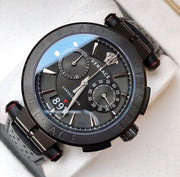  Shop Authentic Versace V-Racer Aion Chronograph Black Dial Black Leather Strap Watch for Men - VBR030017 - Luxxuri