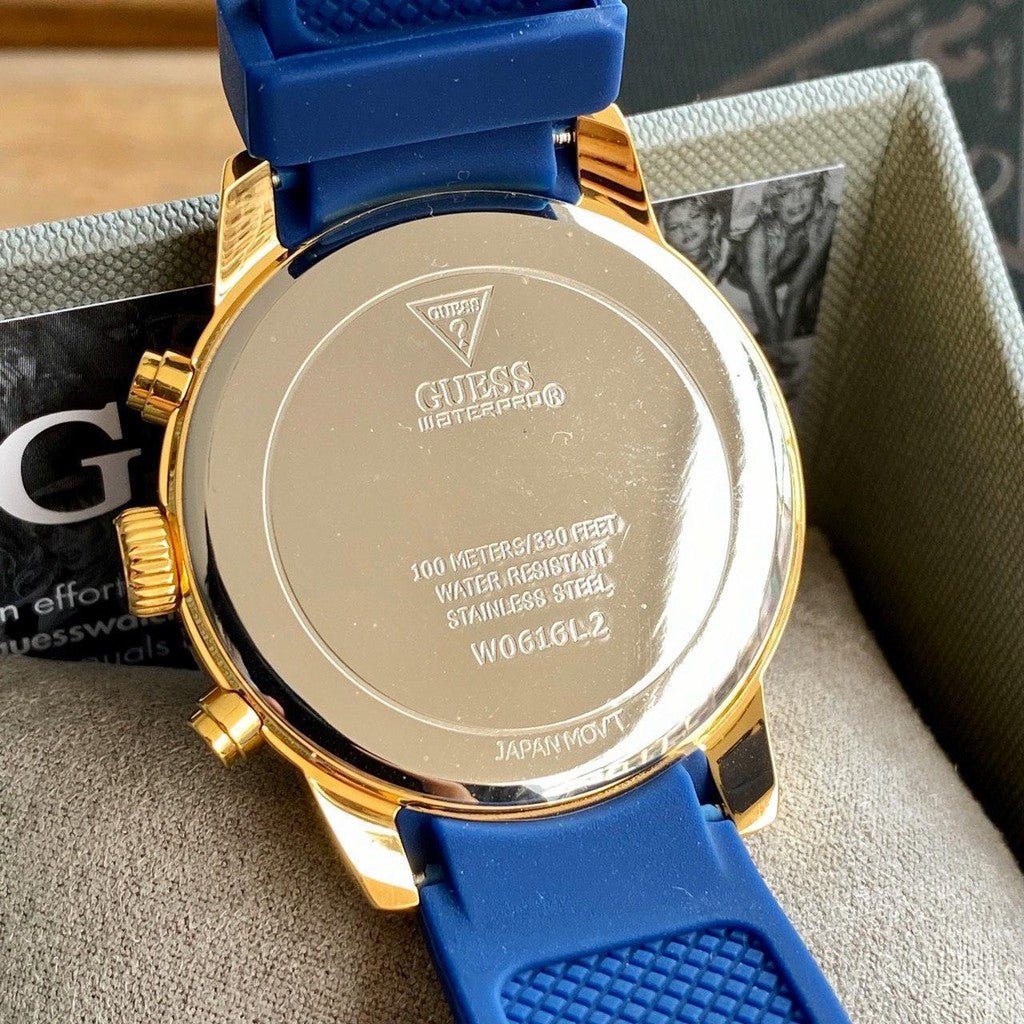  Shop Authentic Guess Sunrise Blue Dial with Diamonds Blue Rubber Strap Watch For Women - W0616L2 - Luxxuri