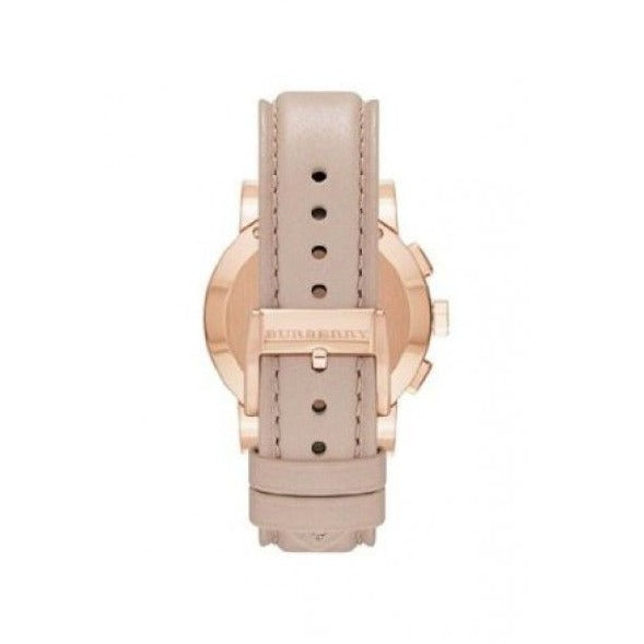  Shop Authentic Burberry The City Chronograph Rose Gold Dial Beige Leather Strap Watch For Women - BU9702 - Luxxuri