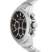  Shop Authentic Tommy Hilfiger Hudson Chronograph Quartz Brown Dial Silver Steel Strap Watch For Men - 1791229 - Luxxuri