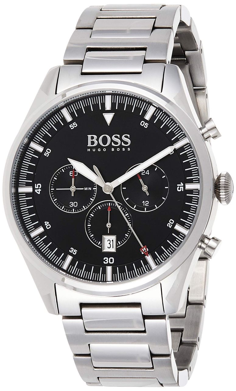  Shop Authentic Hugo Boss Pioneer Black Dial Silver Steel Strap Watch for Men - 1513712 - Luxxuri