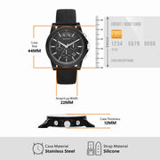  Shop Authentic Armani Exchange Outerbanks Chronograph Black Dial Black Silicone Strap Watch For Men - AX1326 - Luxxuri