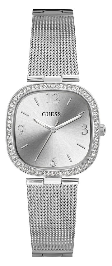  Shop Authentic Guess Tapestry Diamonds Silver Dial Silver Mesh Bracelet Watch for Women - GW0354L1 - Luxxuri