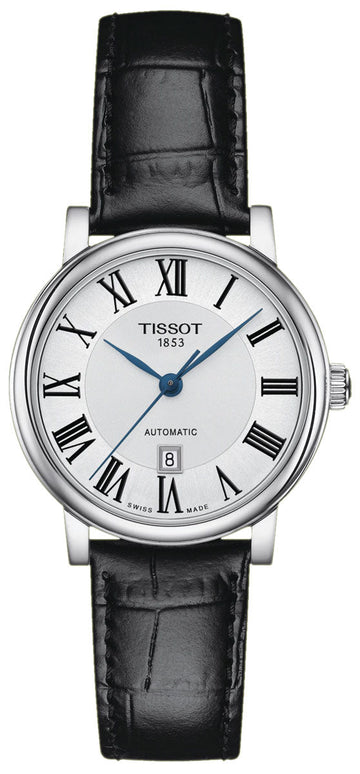  Shop Authentic Tissot Carson Premium Automatic Lady Silver Dial Black Leather Strap Watch for Women - T122.207.16.033.00 - Luxxuri