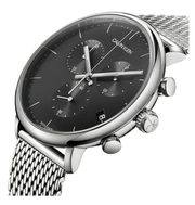  Shop Authentic Calvin Klein High Noon Chronograph Black Dial Silver Mesh Bracelet Watch for Men - K8M27121 - Luxxuri