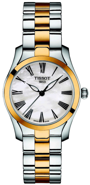 Shop Authentic Tissot T Wave Quartz Mother of Pearl Dial Two Tone Steel Strap Watch for Women - T112.210.22.113.00 - Luxxuri