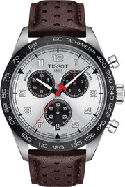  Shop Authentic Tissot T Sport PRS 516 Chronograph Silver Dial Brown Leather Strap Watch for Men - T131.617.16.032.00 - Luxxuri