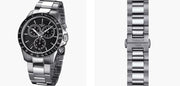  Shop Authentic Tissot V8 Quartz Chronograph Black Dial Silver Steel Strap Watch For Men - T106.417.11.051.00 - Luxxuri