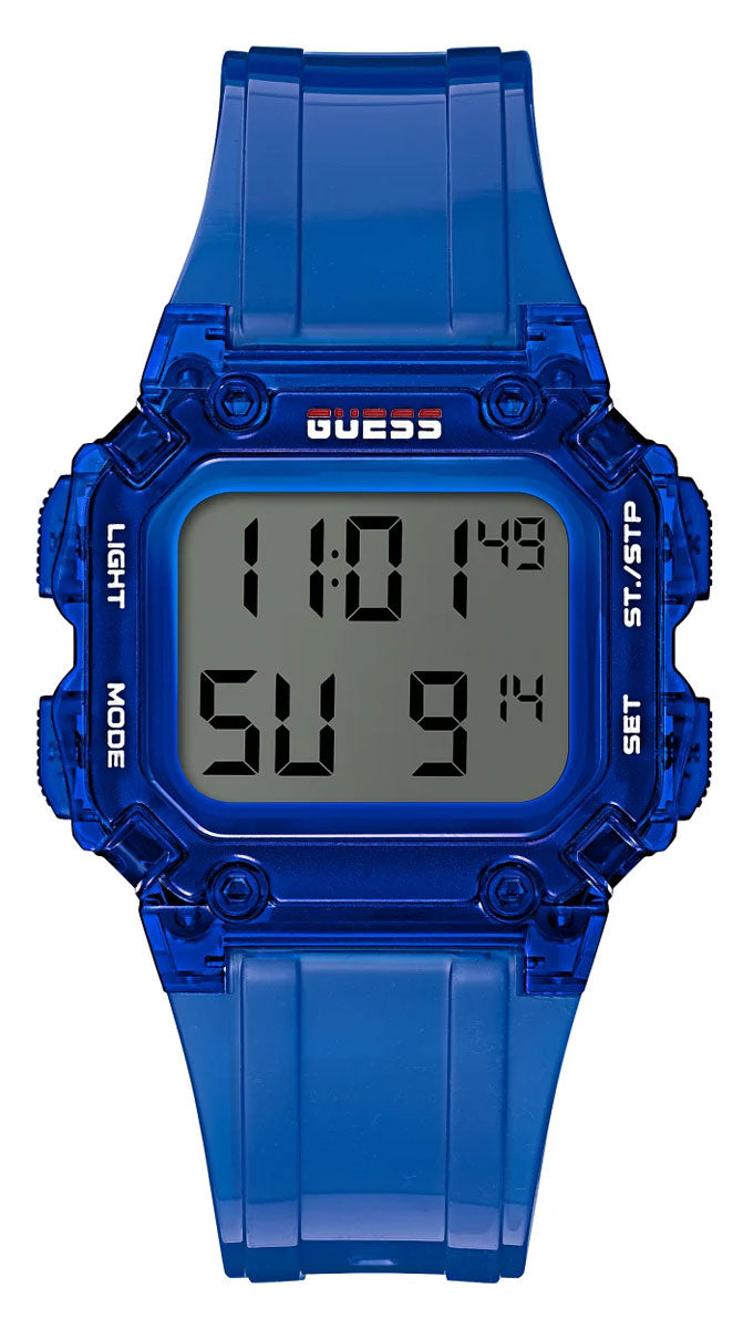  Shop Authentic Guess Stealth Blue Dial Blue Rubber Strap Watch for Men - GW0270G3 - Luxxuri