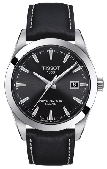  Shop Authentic Tissot Gentleman Powermatic 80 Silicium Black Dial Black Leather Strap Watch For Men - T127.407.16.051.00 - Luxxuri