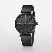  Shop Authentic Calvin Klein Boost Black Dial Black Leather Strap Watch for Men - K7Y21TCZ - Luxxuri