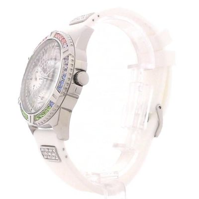  Shop Authentic Guess Frontier Diamonds Silver Dial White Rubber Strap Watch for Women - GW0045L1 - Luxxuri