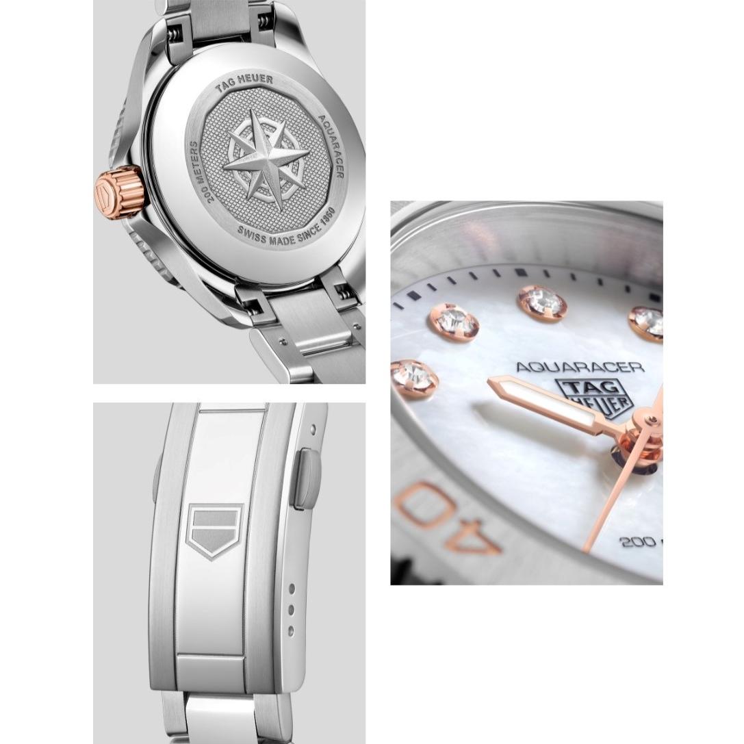  Shop Authentic Tag Heuer Aquaracer Professional 200 Quartz Diamonds White Dial Silver Steel Strap Watch for Women - WBP1450.BA0622 - Luxxuri