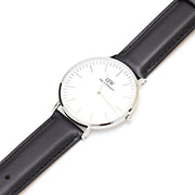  Shop Authentic Daniel Wellington Classic Sheffield White Dial Black Leather Strap Watch For Men - DW00100020 - Luxxuri