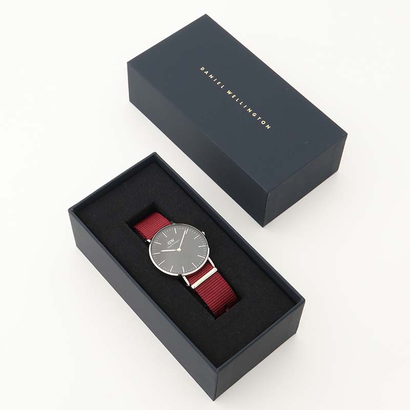  Shop Authentic Daniel Wellington Classic Roselyn Black Dial Maroon Nylon Strap Watch For Women - DW00100274 - Luxxuri