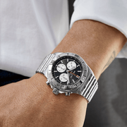  Shop Authentic Breitling Chronomat B01 42mm Black Dial Silver Steel Strap Watch for Men - AB0134101B1A1 - Luxxuri