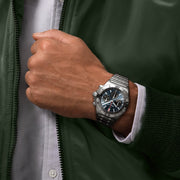 Shop Authentic Breitling Chronomat B01 42mm Blue Dial Silver Steel Strap Watch for Men - AB0134101C1A1 - Luxxuri