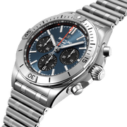 Shop Authentic Breitling Chronomat B01 42mm Blue Dial Silver Steel Strap Watch for Men - AB0134101C1A1 - Luxxuri