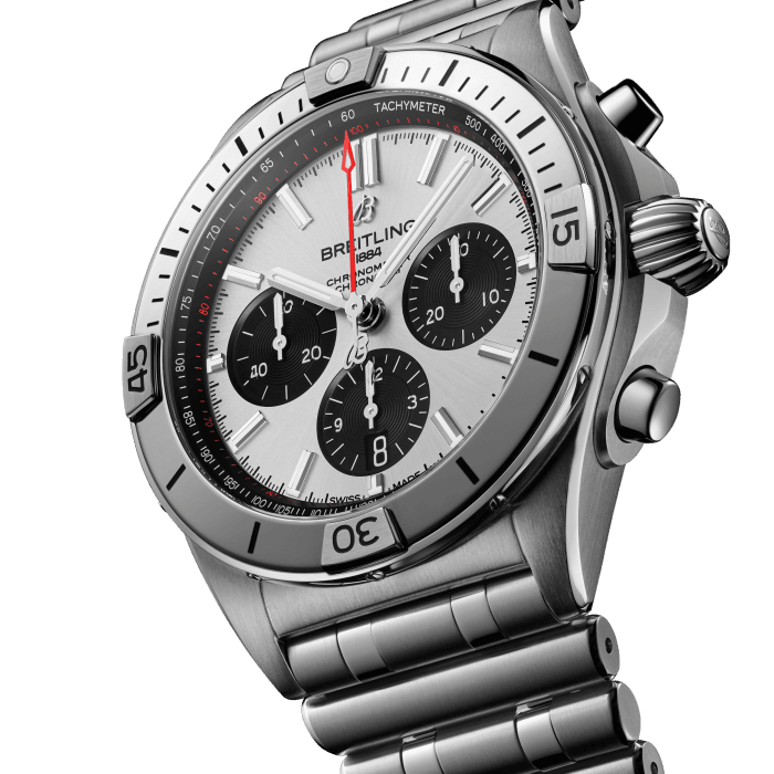  Shop Authentic Breitling Chronomat B01 42mm Silver Dial Silver Steel Strap Watch for Men - AB0134101G1A1 - Luxxuri