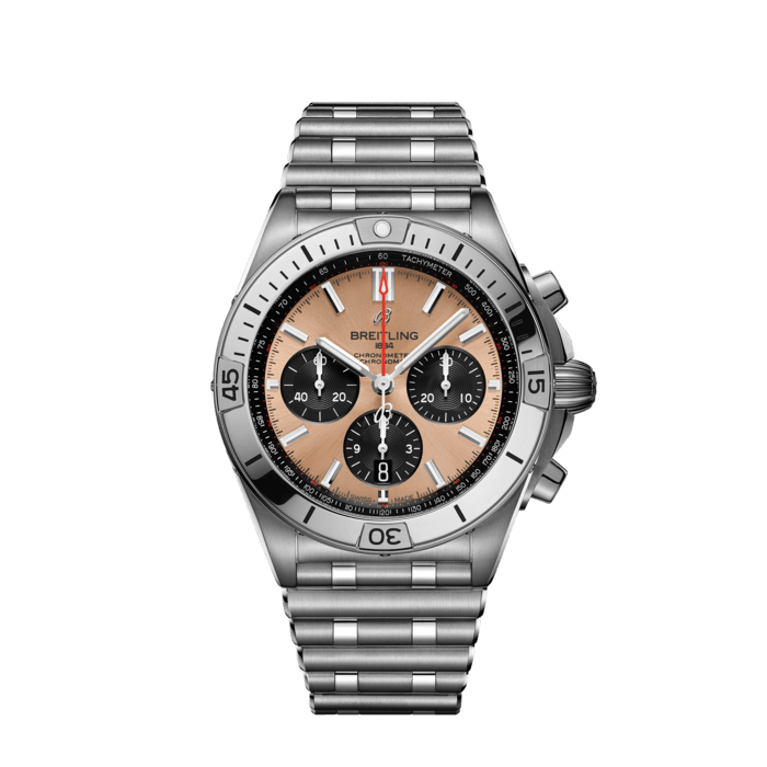  Shop Authentic Breitling Chronomat B01 42 Brown Dial Silver Steel Strap Watch for Men - AB0134101K1A1 - Luxxuri