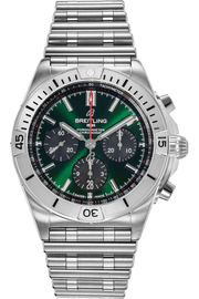  Shop Authentic Breitling Chronomat B01 42mm Green Dial Silver Steel Strap Watch for Men - AB01343A1L1A1 - Luxxuri