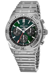  Shop Authentic Breitling Chronomat B01 42mm Green Dial Silver Steel Strap Watch for Men - AB01343A1L1A1 - Luxxuri